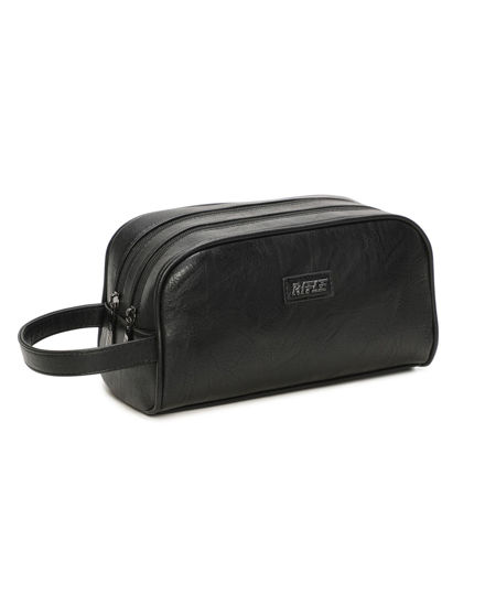 Immagine di RIFLE - Pochette nera da uomo con due scomparti principali, tasca posteriore e polsiera