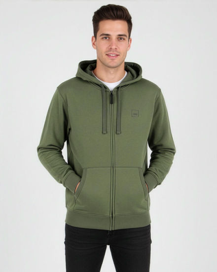 Immagine di CARRERA - FELPA CON ZIP INTERA E CAPPUCCIO VERDE MILITARE DA UOMO