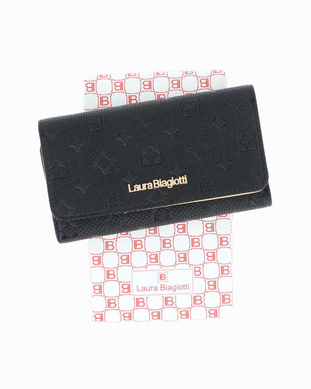 Immagine di LAURA BIAGIOTTI - Portafoglio nero loggato con patta