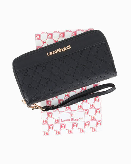 Immagine di LAURA BIAGIOTTI - Portafoglio nero con due scomparti principali, polsiera removibile
