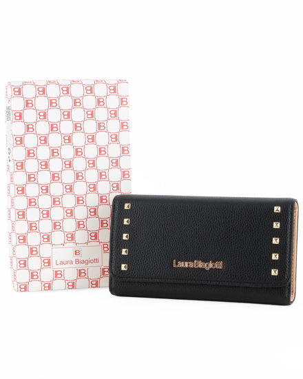 Immagine di LAURA BIAGIOTTI - Portafoglio nero con borchie sulla patta
