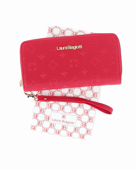 Immagine di LAURA BIAGIOTTI - Portafoglio rosso loggato con due scomparti principali, polsiera removibile