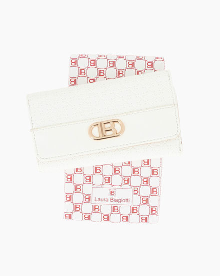 Immagine di LAURA BIAGIOTTI - Portafoglio bianco trapuntato con patta