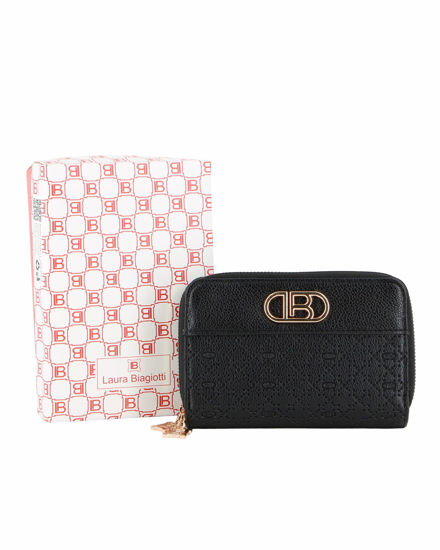 Immagine di LAURA BIAGIOTTI - Portafoglio nero trapuntato con due scomparti principali