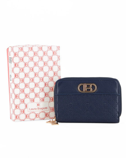 Immagine di LAURA BIAGIOTTI - Portafoglio blu trapuntato con due scomparti principali