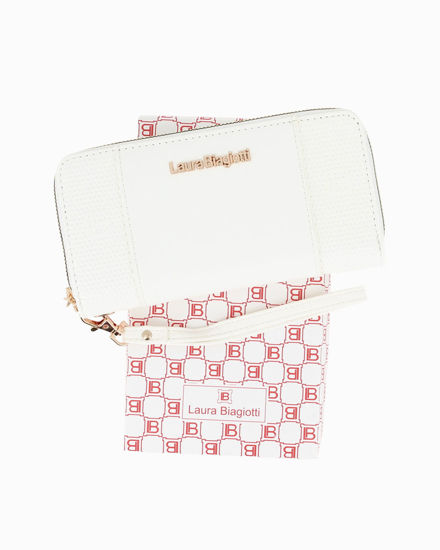 Immagine di LAURA BIAGIOTTI - Portafoglio bianco con due scomparti principali, polsiera removibile