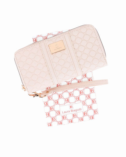 Immagine di LAURA BIAGIOTTI - Portafoglio naturale loggato con due scomparti principali, polsiera removibile