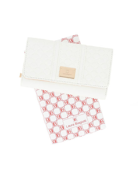 Immagine di LAURA BIAGIOTTI - Portafoglio bianco con patta loggata