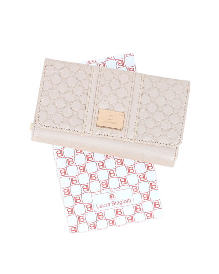 Immagine di LAURA BIAGIOTTI - Portafoglio platino con patta loggata