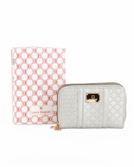 Immagine di LAURA BIAGIOTTI - Portafoglio argento loggato con due scomparti principali