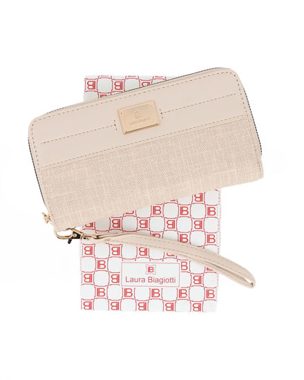 Immagine di LAURA BIAGIOTTI - Portafoglio sabbia con due scomparti principali, polsiera removibile