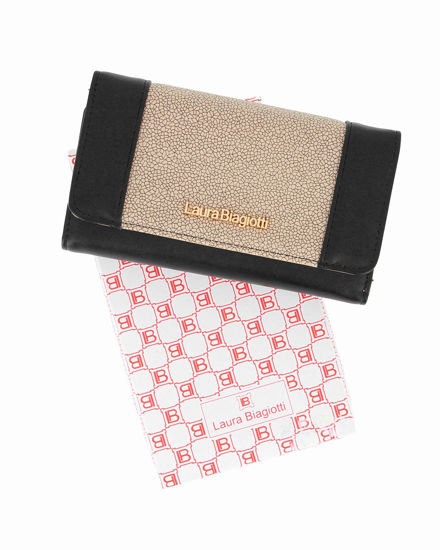 Immagine di LAURA BIAGIOTTI - Portafoglio nero con lavorazione sulla patta