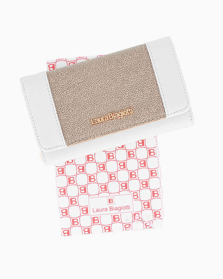 Immagine di LAURA BIAGIOTTI - Portafoglio bianco con lavorazione sulla patta
