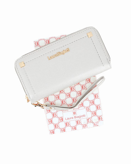 Immagine di LAURA BIAGIOTTI - Portafoglio argento con due scomparti principali, polsiera removbiile