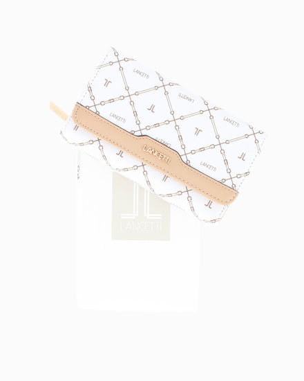 Immagine di LANCETTI - Portafoglio bianco loggato con patta