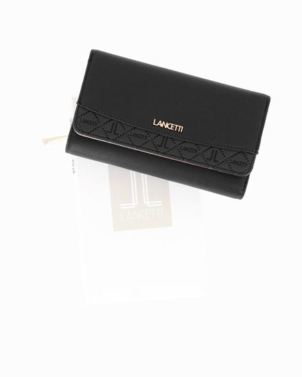Immagine di LANCETTI - Portafoglio nero con patta