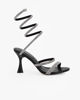 Immagine di MISS GLOBO - Sandalo gioiello nero/argento a spirale con strass, tacco 8,5CM