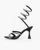 Immagine di MISS GLOBO - Sandalo gioiello nero/argento a spirale con strass, tacco 8,5CM