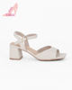 Immagine di LADY GLOBO - Sandalo avorio con sottopiede in VERA PELLE, calzata comoda, tacco 5,5CM