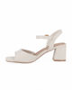Immagine di LADY GLOBO - Sandalo avorio con sottopiede in VERA PELLE, calzata comoda, tacco 5,5CM