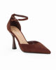 Immagine di GLOBO ROSA - Décolleté marrone scamosciata con sottopiede in VERA PELLE e cinturino alla caviglia, tacco 9,5CM