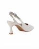 Immagine di GLOBO ROSA - Décolleté slingback avorio in vernice con nodo in strass e sottopiede in VERA PELLE, tacco 7CM