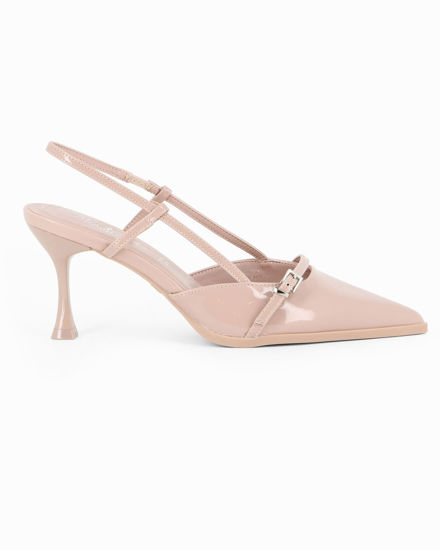 Immagine di MISS GLOBO - Décolleté slingback nude in vernice con sottopiede in memory foam, tacco 7,5CM
