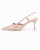 Immagine di MISS GLOBO - Décolleté slingback nude in vernice con sottopiede in memory foam, tacco 7,5CM
