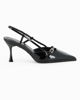 Immagine di MISS GLOBO - Décolleté slingback nera in vernice con sottopiede in memory foam, tacco 7,5CM