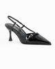 Immagine di MISS GLOBO - Décolleté slingback nera in vernice con sottopiede in memory foam, tacco 7,5CM