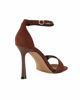 Immagine di MISS GLOBO - Sandalo marrone scamosciato con sottopiede in VERA PELLE e punta quadrata, tacco 9,5CM
