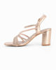 Immagine di MISS GLOBO - Sandalo champagne con strass e punta quadrata, tacco 7CM