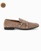 Immagine di CLASS MAN - Mocassino taupe scamosciato in VERA PELLE con doppia fibbia