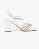 Immagine di MISS GLOBO - Sandalo bianco con strass e punta quadrata, tacco 7CM