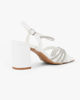 Immagine di MISS GLOBO - Sandalo bianco con strass e punta quadrata, tacco 7CM