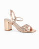 Immagine di MISS GLOBO - Sandalo champagne con strass e punta quadrata, tacco 7CM
