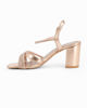 Immagine di MISS GLOBO - Sandalo champagne con strass e punta quadrata, tacco 7CM
