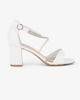 Immagine di MISS GLOBO - Sandalo bianco con cinturini in strass, tacco 7CM
