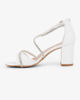 Immagine di MISS GLOBO - Sandalo bianco con cinturini in strass, tacco 7CM