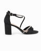 Immagine di MISS GLOBO - Sandalo nero in raso con cinturini in strass, tacco 7CM