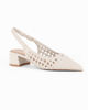 Immagine di GLOBO ROSA - Décolleté slingback avorio intrecciata a punta con sottopiede in VERA PELLE, tacco 4CM