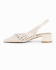 Immagine di GLOBO ROSA - Décolleté slingback avorio intrecciata a punta con sottopiede in VERA PELLE, tacco 4CM