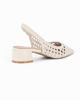 Immagine di GLOBO ROSA - Décolleté slingback avorio intrecciata a punta con sottopiede in VERA PELLE, tacco 4CM