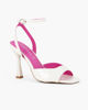 Immagine di GLOBO ROSA - Sandalo bianco in vernice con interno a contrasto fucsia e sottopiede in memory foam, tacco 9,5CM