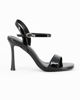 Immagine di MISS GLOBO - Sandalo nero in vernice con sottopiede in VERA PELLE e punta quadrata, tacco 9,5CM