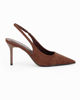 Immagine di MISS GLOBO - Décolleté slingback marrone scamosciata con sottopiede in memory foam, tacco 8,5CM