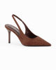Immagine di MISS GLOBO - Décolleté slingback marrone scamosciata con sottopiede in memory foam, tacco 8,5CM