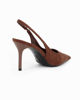 Immagine di MISS GLOBO - Décolleté slingback marrone scamosciata con sottopiede in memory foam, tacco 8,5CM
