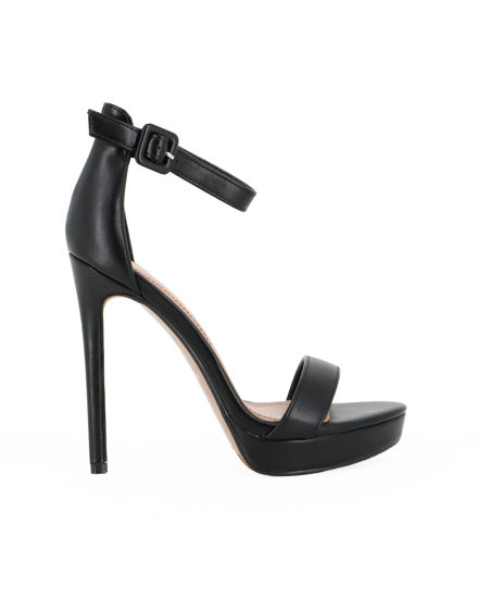 Immagine di MISS GLOBO - Sandalo nero con sottopiede in VERA PELLE e cinturino alla caviglia, tacco 12,5CM