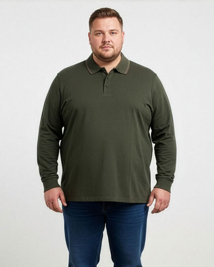 Immagine di CARRERA - POLO OVER MANICA LUNGA VERDE MILITARE DA UOMO